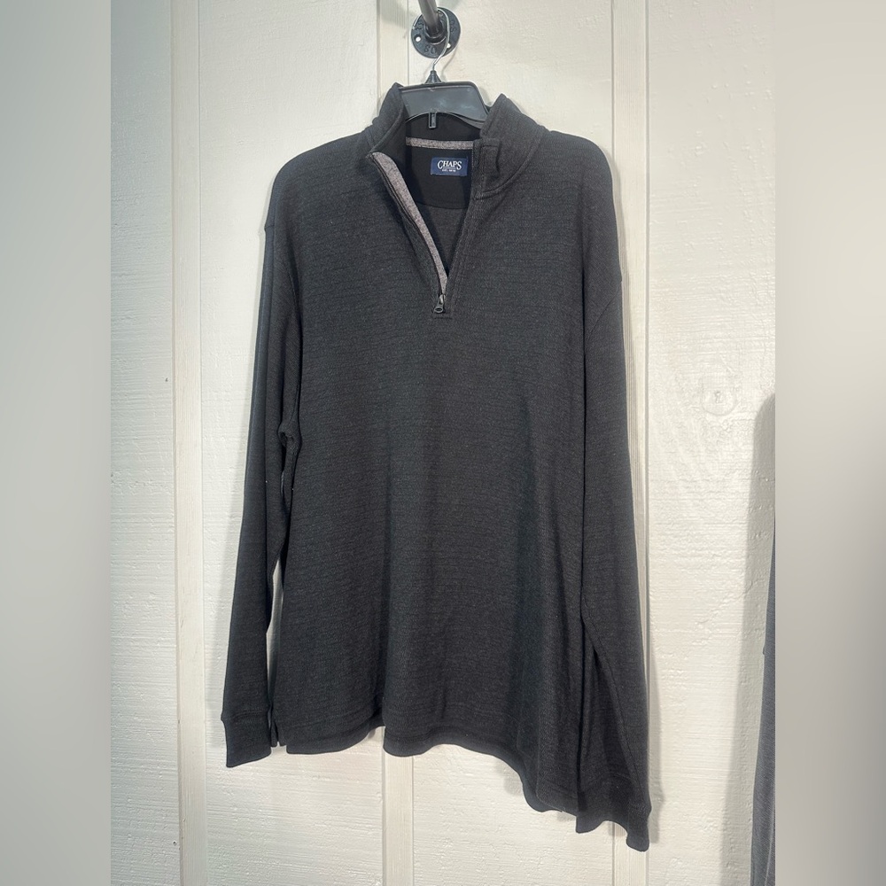 Chaps Men’s Gray 1/4 Zip Pullover Sweater Size XL NWOT